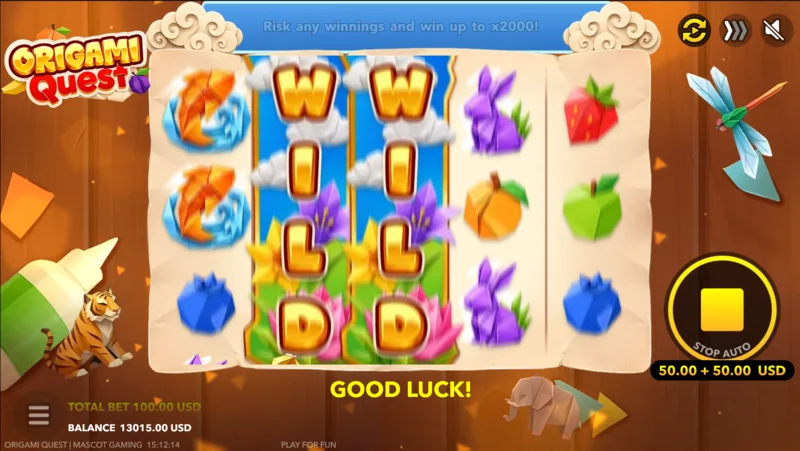 Origami Quest - chiến thắng với cuộn Wild dính